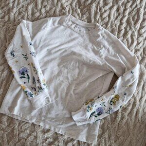 Esmara x Glamour white floral long sleeve top Size S #floral #femme